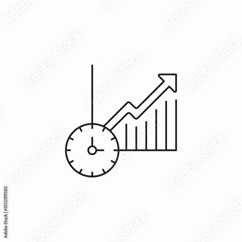 time growth chart icon sign vector