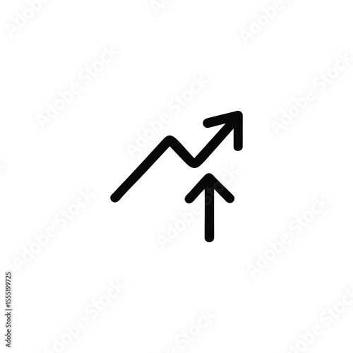 Abstract upward stat arrow line icon