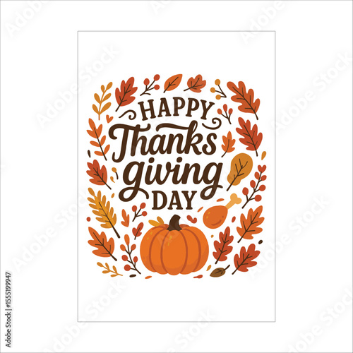 Premium Thanks Giving Day Invitation Label Design