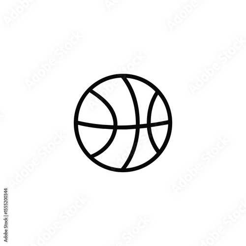 Basketball with seams monoline icon