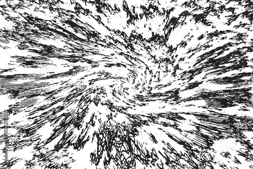 Abstract Black and White Grunge Swirl Vortex Background