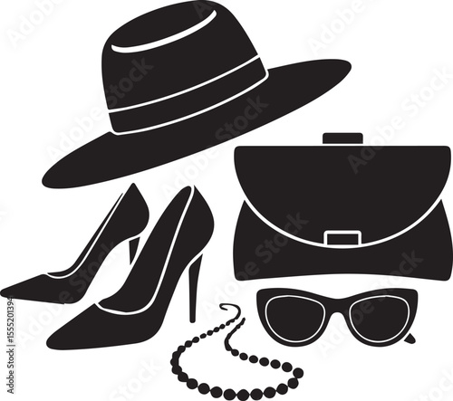 Stylish Accessories Silhouette Set for Women
