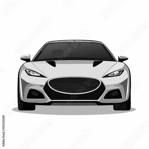 Stylish Front Presentation Sport Car image vector isolated on white background.