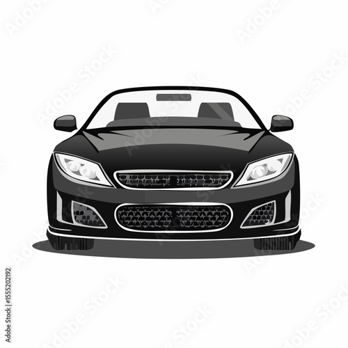 Stylish Front Presentation Sport Car image vector isolated on white background.