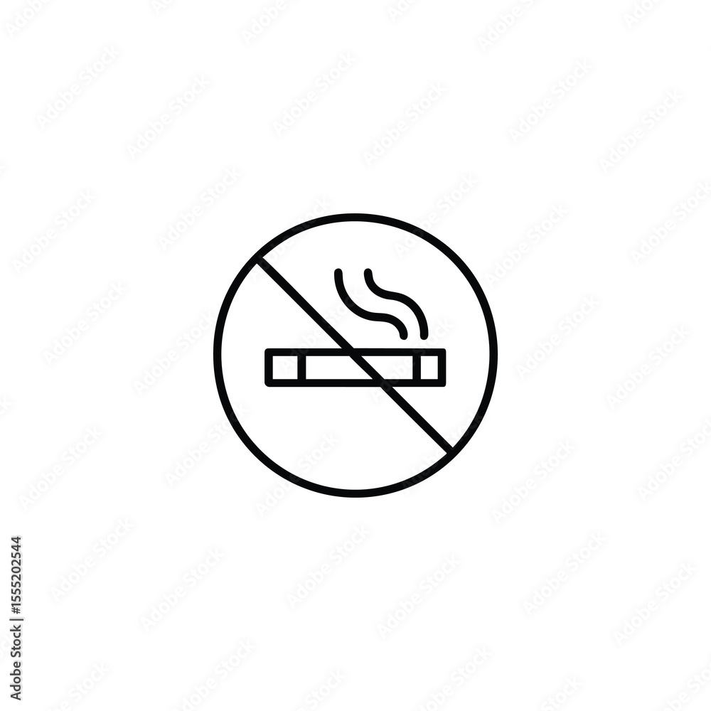No smoking prohibition circle sign icon No smoking prohibition circle sign icon