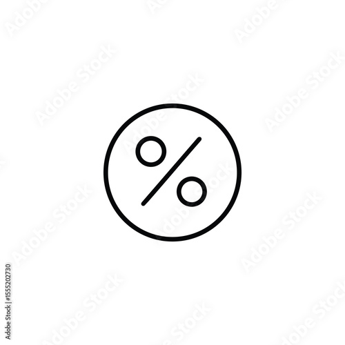 Percentage symbol in circle icon vector