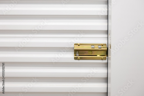 white storage door securing latch