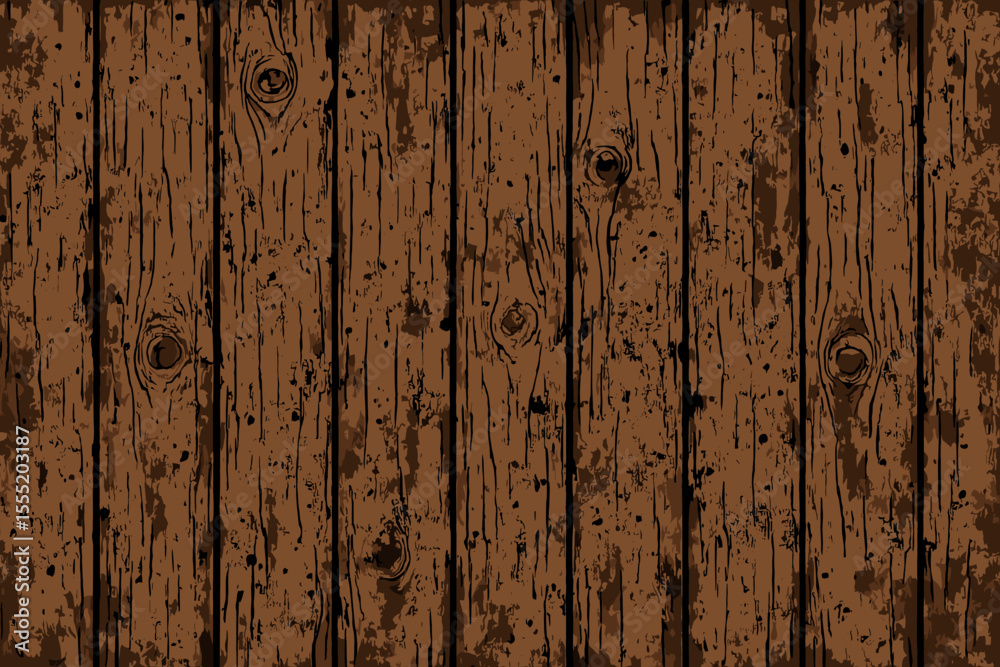 Rustic wooden plank texture seamless pattern. Grunge vintage wood panels. Old timber board background. Distressed natural surface. Vector illustration for backgrounds, design, creative projects