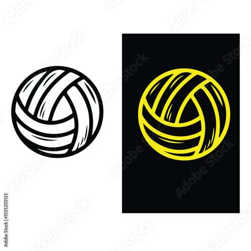 Volleyball bl icon. Volley ball vector symbol. Volley ball vector icon for web graphic design