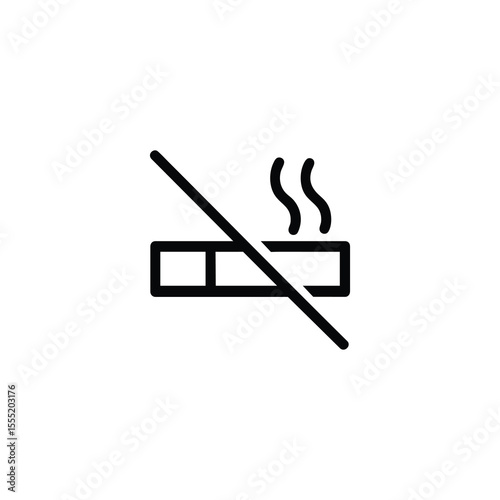 Slashed cigarette no smoking sign icon