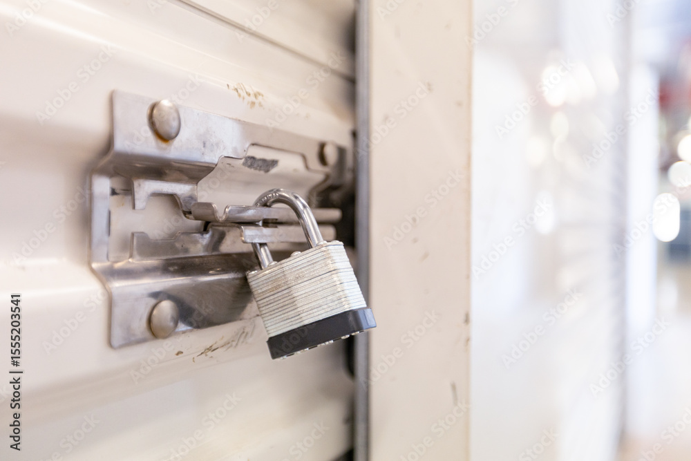 Naklejka premium Key lock on self storage door