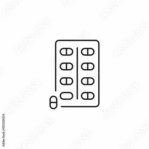 blister pack pills icon sign vector