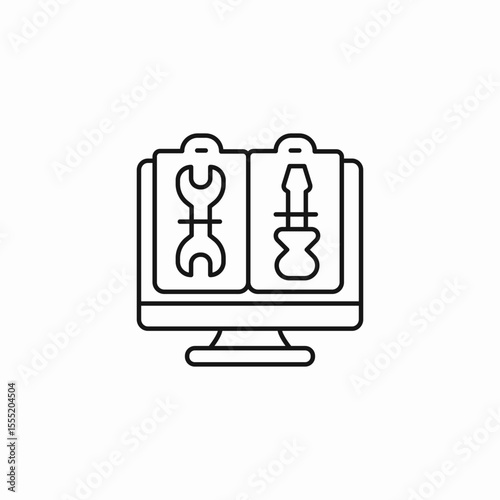 computer repair tools icon sign vector
