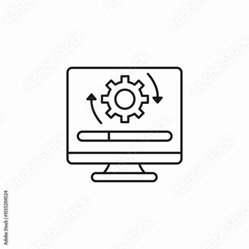 computer update progress icon sign vector