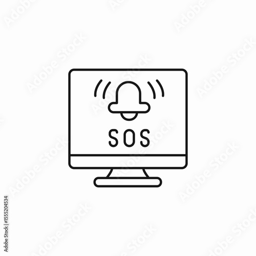 computer sos alert icon sign vector