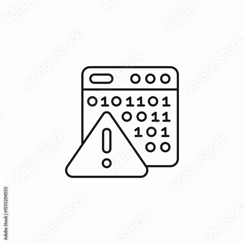 corrupted data warning icon sign vector