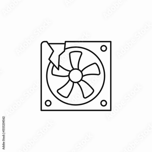 damaged cooling fan icon sign vector