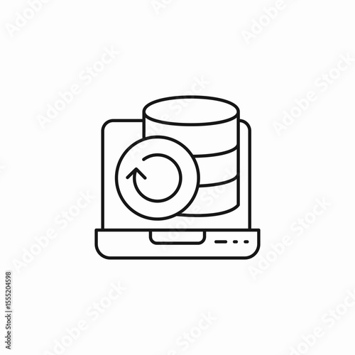 database backup laptop icon sign vector