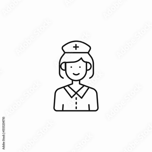 female nurse uniform icon sign vector