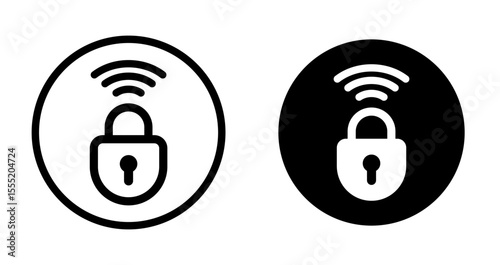 Remote lock and unlock icon. Remote control