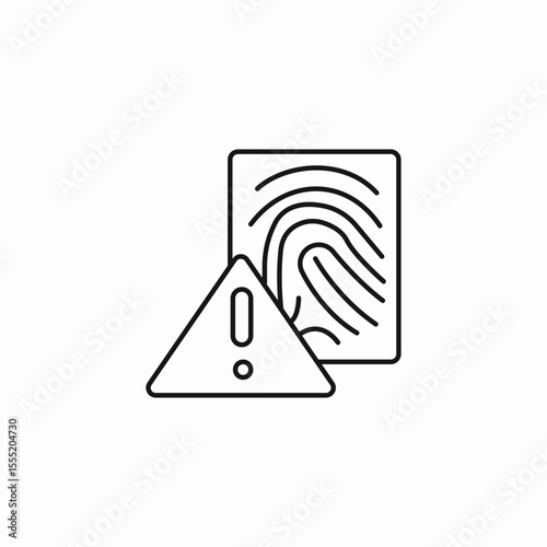 fingerprint security alert icon sign vector