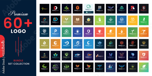 Premium 60 Plus Logo Collection for Business Identity Design and Brand Creation Bundle Set