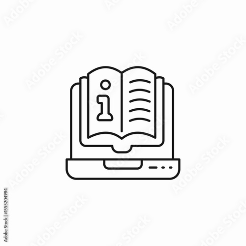 laptop with manual icon sign vector
