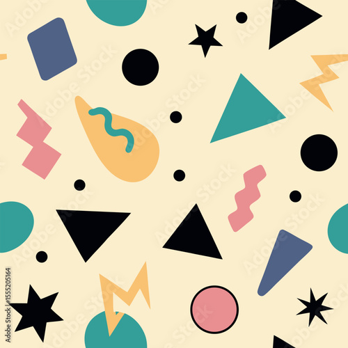 seamless pattern with colorful hearts and stars