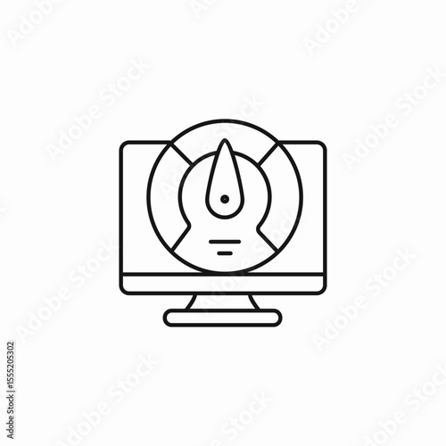 monitor with dial icon sign vector
