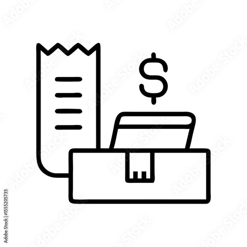 Receipt and credit card illustration with dollar symbol for Black Friday  