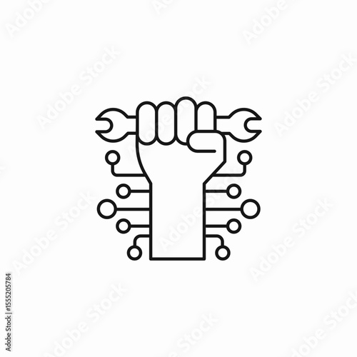 tech support power icon sign vector