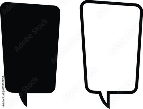 Blank empty speech bubbles chat icon set. Retro colorful special offer design elements, chat emblem, black callout sign collection Isolated on transparent background. Vector illustration for web app.