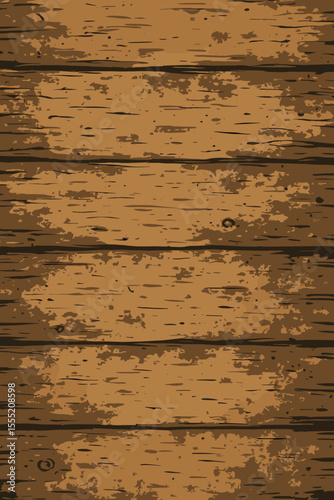 Rustic wooden planks background with grunge texture. Vintage distressed timber board pattern. Old wood surface illustration for design, banner, poster, invitation, web, decor, retro art projects