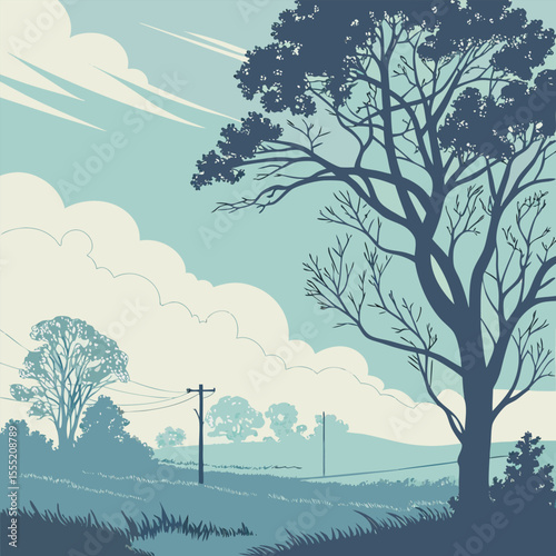 
Nature scene with tree and fullmoon at night and Digital art moon and tree wallpaper