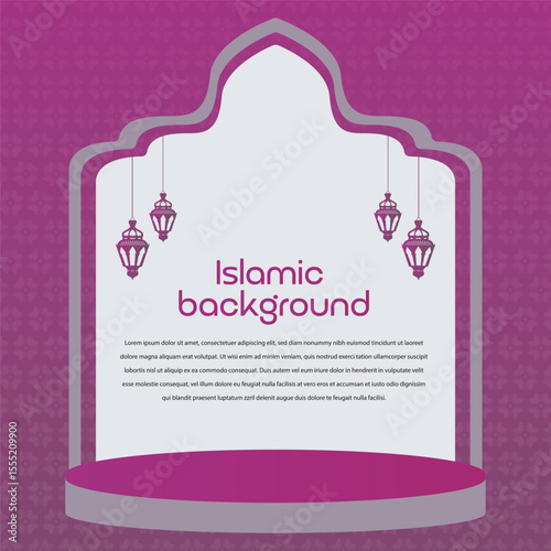 Islamic background template, with islamic lamp and pattern