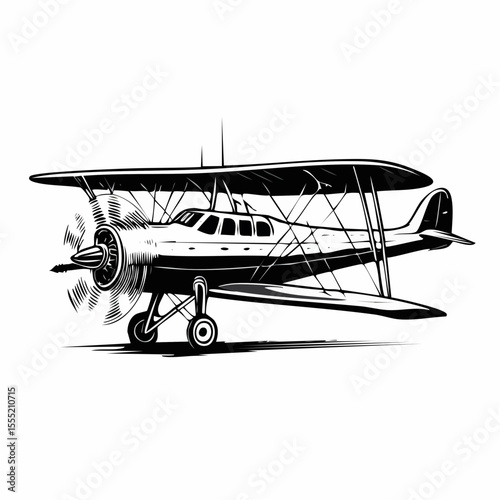 Vintage Airplane vector. Vintage Airplane Drawing Stock Illustrations on white background.