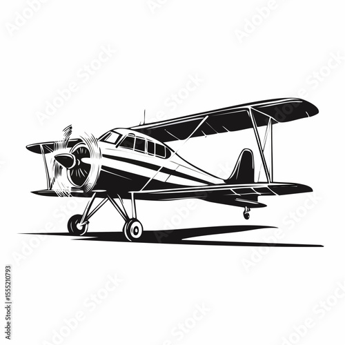 Vintage Airplane vector. Vintage Airplane Drawing Stock Illustrations on white background.