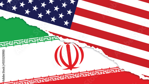 Illustration Vector Featuring USA and Iran Identity