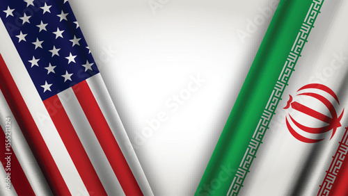 Illustration Vector Featuring USA and Iran Identity