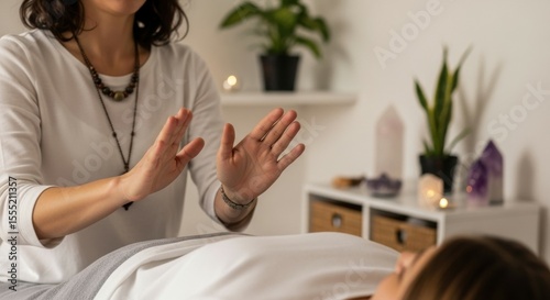 Reiki Healing Session with Hands Over Patient’s Face