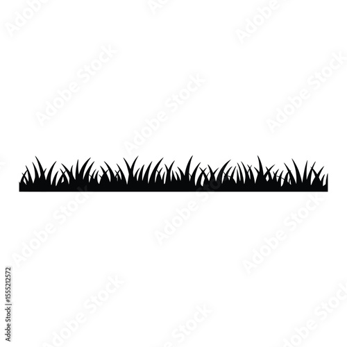 Grass Silhouette Dividers Vector, Illustration, Line Art, Outline, Icon, White Background.