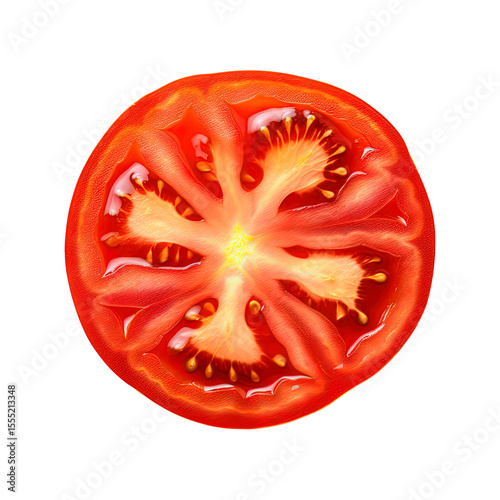 Wallpaper Mural Sliced fresh red tomato isolated on transparent white background, clipping path Torontodigital.ca