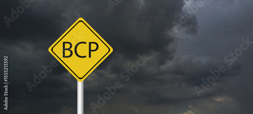 bcp vector,bcp concept with big word or text and team people with modern flat style - vector
