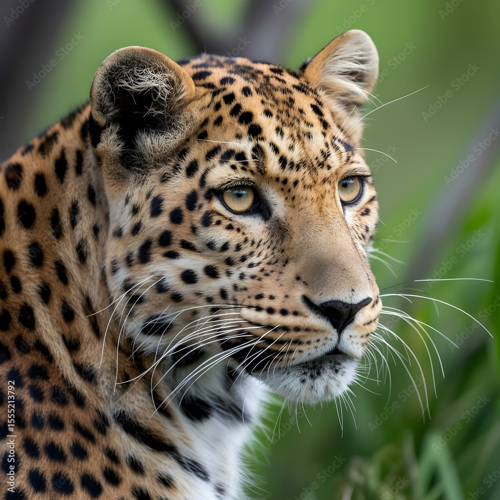 Obraz premium Close-up of a Majestic Leopard in Profile