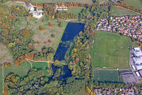Aerial view of Swindon and Lydiard Park, England	