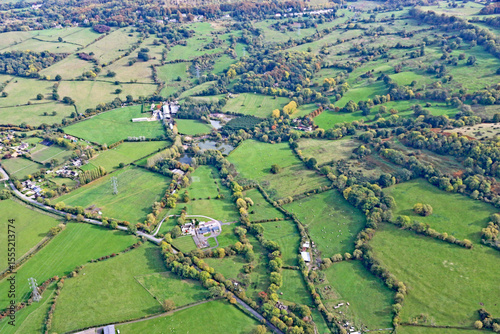 Aerial view of the fields in Wiltshire	