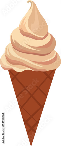 Cone Ice cream illustration clipart icon vector design 