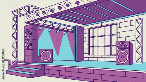 Outdoor Stage with Sound System and Lighting.