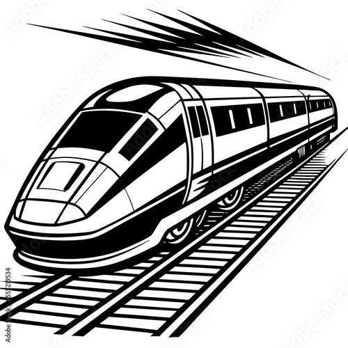 train on a white background