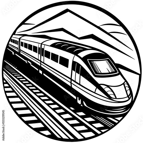 train on a white background